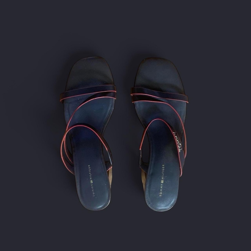 Tommy Hilfiger Navy Sandal Slides with Red Piping